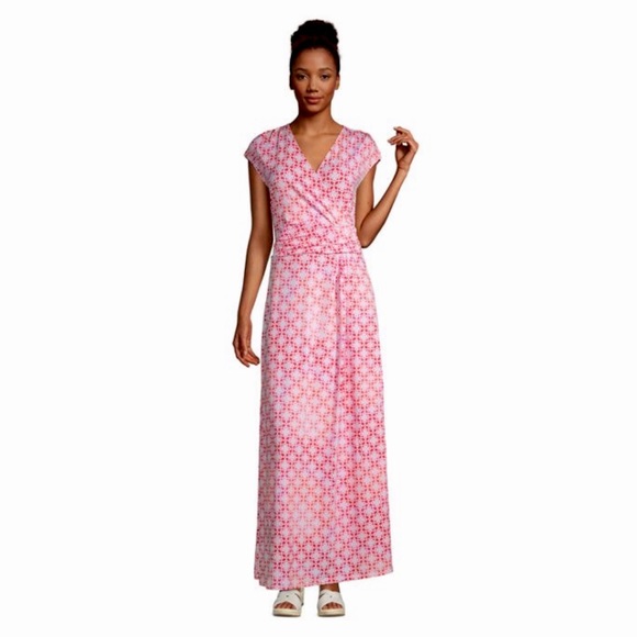Cap Sleeve Surplice Wrap Maxi Dress 